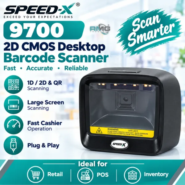 Speed-X 9700 2D CMOS desktop barcode scanner