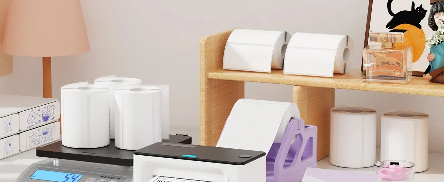 Rectangle adhesive thermal labels