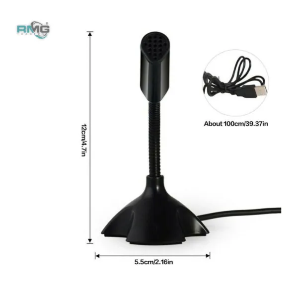 USB desktop microphone with flexible gooseneck base