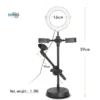 Ring light stand with microphone support for video recording