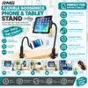 RMG Flexible Gooseneck Phone & Tablet Stand – Adjustable Bed & Desk Holder for iPhone, iPad, Smartphones & Tablets
