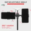 Dual mobile phone holder ring light with adjustable brightness