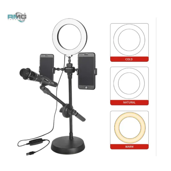 Mobile ring light setup for TikTok, YouTube and live streaming