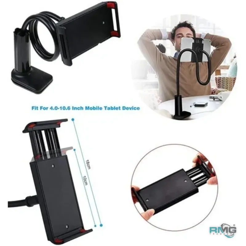 Flexible gooseneck mobile phone and tablet stand