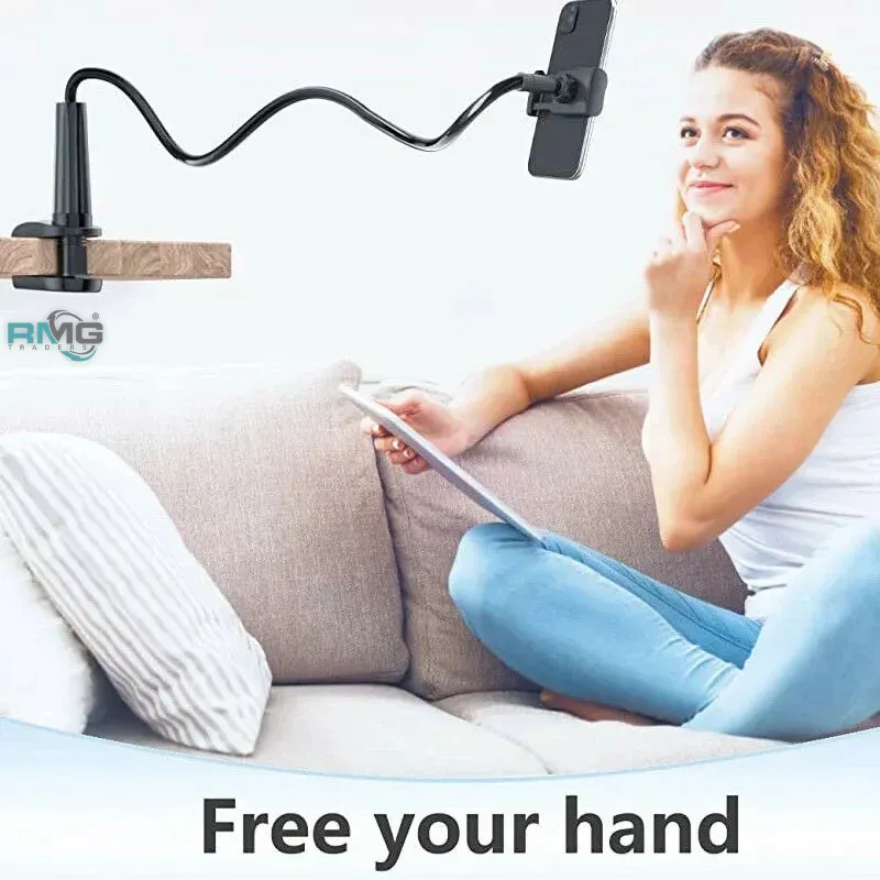 Flexible tablet stand for bed desk and table