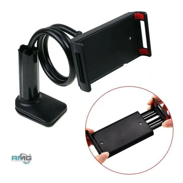 Flexible iPad holder for bed and desktop use