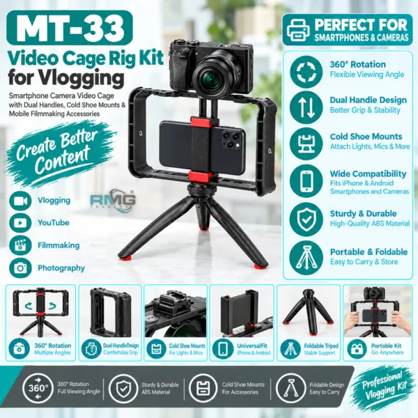 Jmary MT-33 Video Cage Rig Kit for vlogging