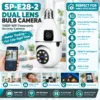 Speed-X SP-E28-2 Dual Lens Bulb Camera – 1080P WiFi Panoramic CCTV with Human Tracking, Night Vision & V380 Pro