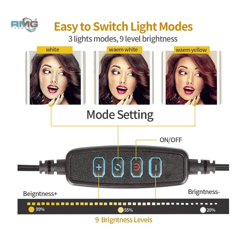 Ring light with microphone stand for broadcasting and content creation